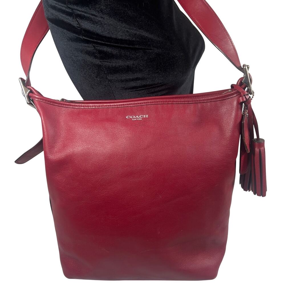Coach Legacy Duffle 19889 Red Leather Shoulder Bag Crossbody Purse Y2K Style
